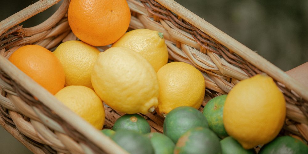 basket citrus fruits