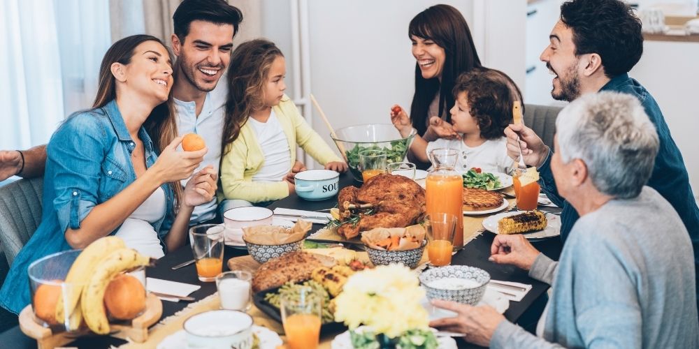 family eating linoleic acid